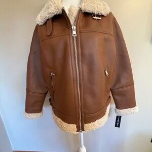 Women's Faux Shearling Collar Aviator Jacket